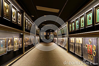 A Collection of Gold Records Editorial Stock Photo